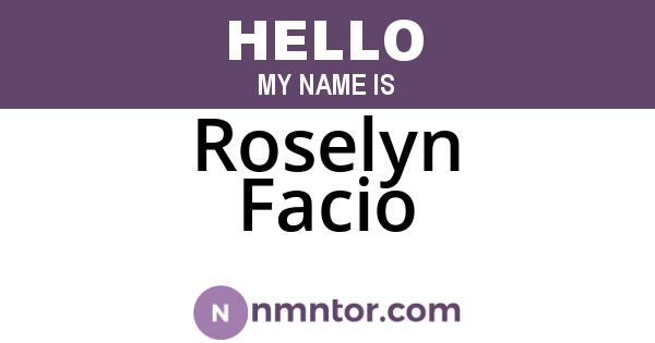 Roselyn Facio