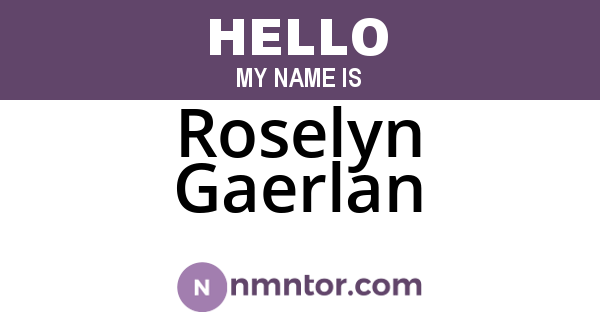 Roselyn Gaerlan