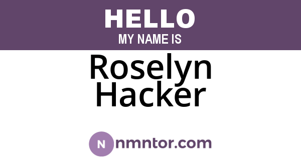 Roselyn Hacker