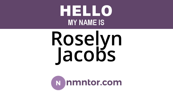 Roselyn Jacobs