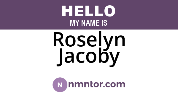 Roselyn Jacoby