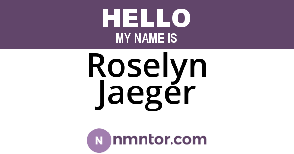 Roselyn Jaeger