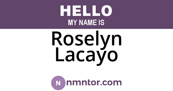 Roselyn Lacayo