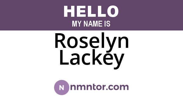 Roselyn Lackey