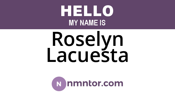 Roselyn Lacuesta