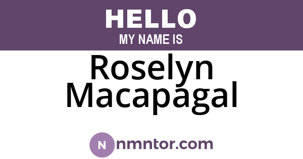 Roselyn Macapagal