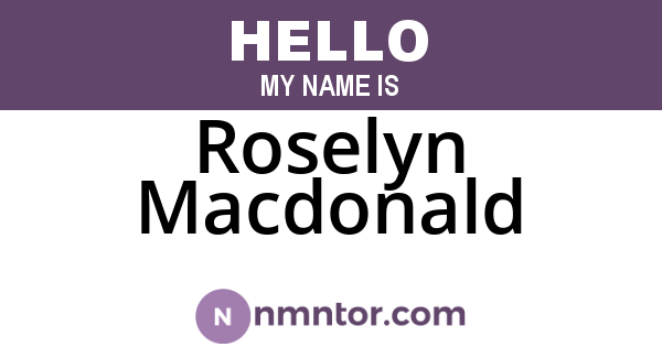 Roselyn Macdonald