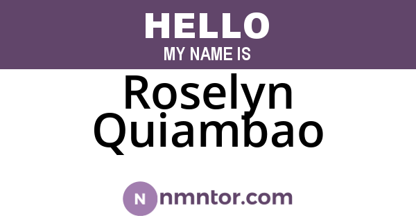 Roselyn Quiambao