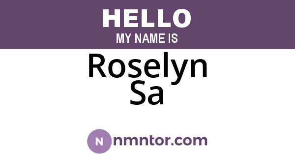 Roselyn Sa