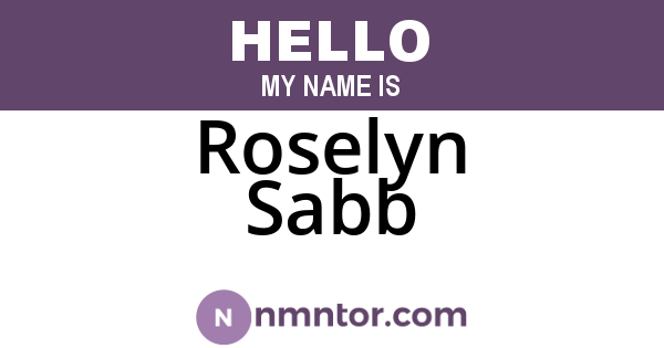 Roselyn Sabb