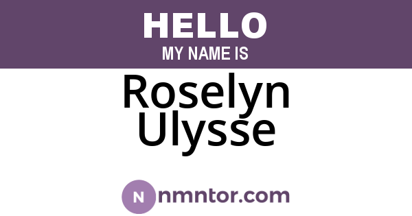 Roselyn Ulysse