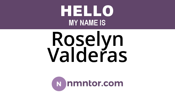 Roselyn Valderas