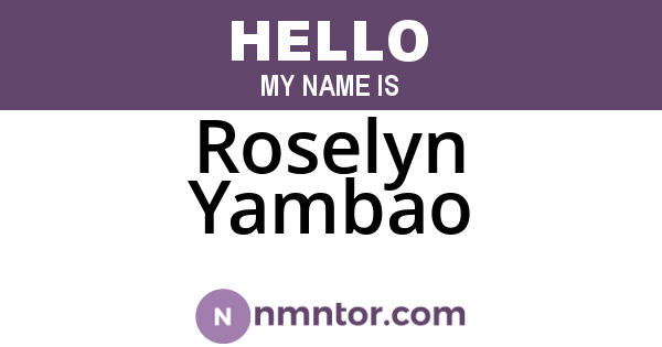 Roselyn Yambao