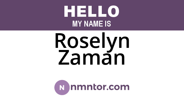 Roselyn Zaman