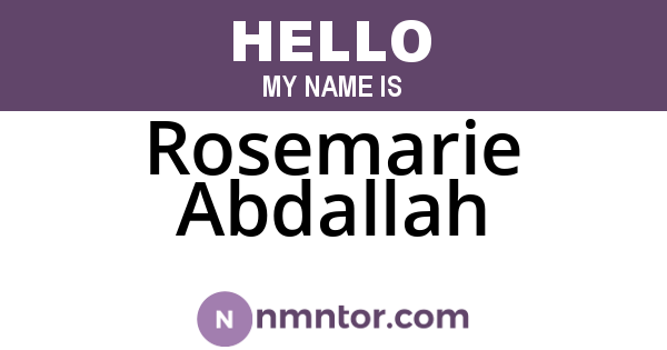 Rosemarie Abdallah