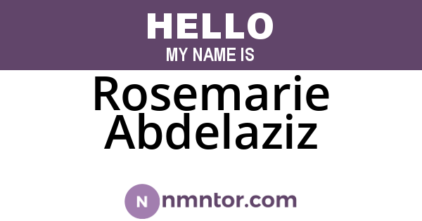 Rosemarie Abdelaziz