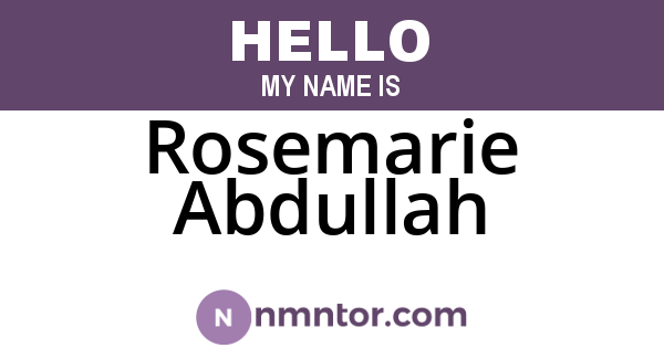 Rosemarie Abdullah