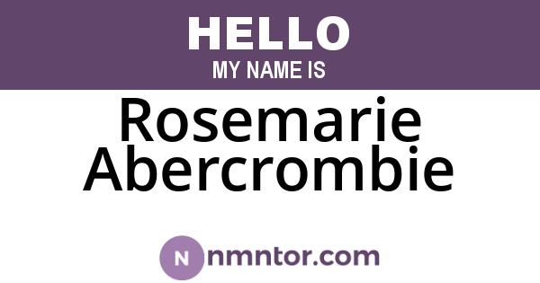 Rosemarie Abercrombie