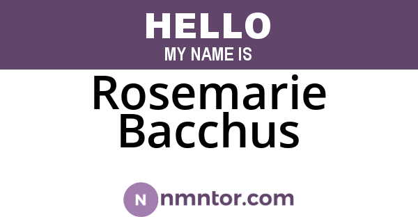 Rosemarie Bacchus