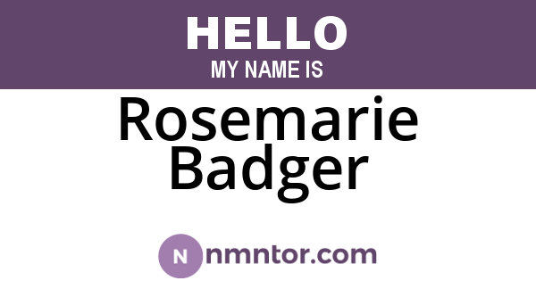 Rosemarie Badger