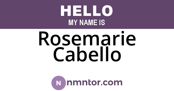 Rosemarie Cabello