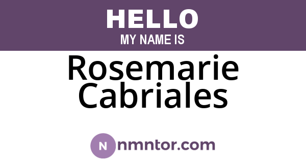 Rosemarie Cabriales