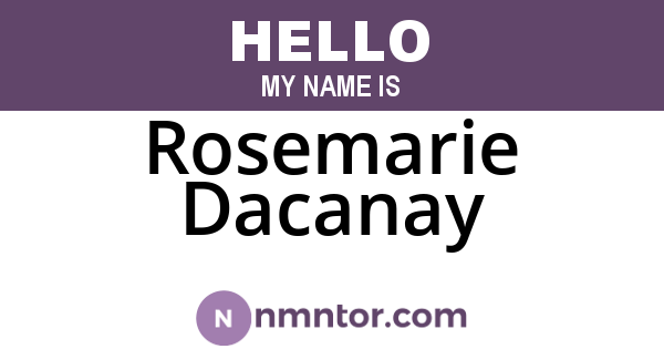 Rosemarie Dacanay