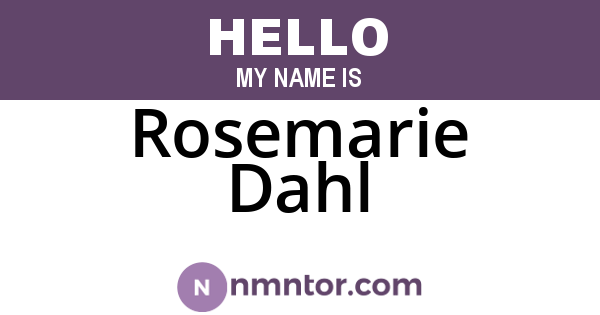 Rosemarie Dahl
