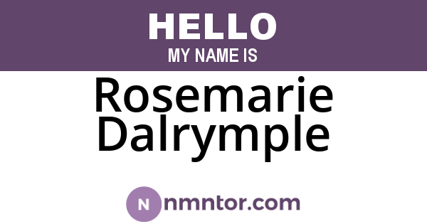 Rosemarie Dalrymple