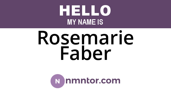 Rosemarie Faber