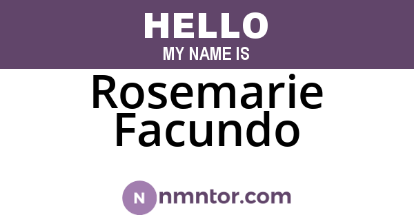 Rosemarie Facundo