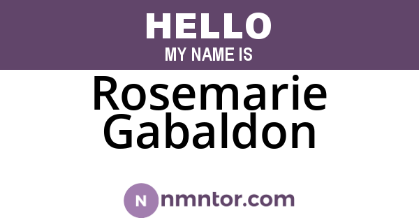 Rosemarie Gabaldon