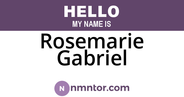Rosemarie Gabriel
