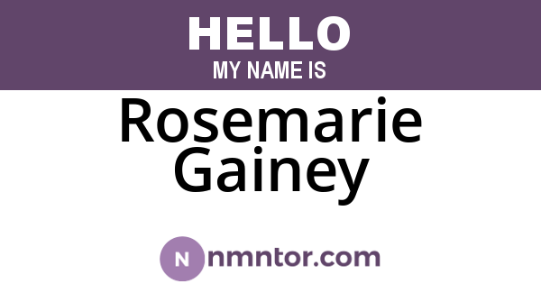 Rosemarie Gainey