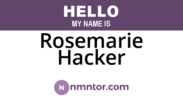 Rosemarie Hacker