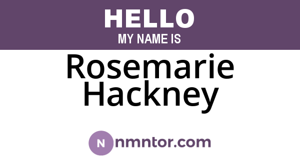 Rosemarie Hackney