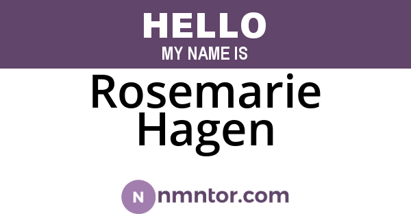 Rosemarie Hagen
