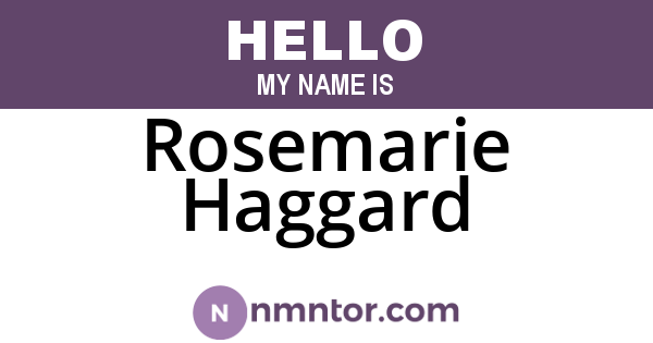 Rosemarie Haggard