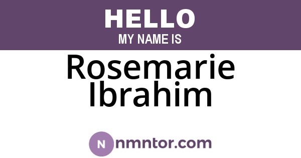 Rosemarie Ibrahim