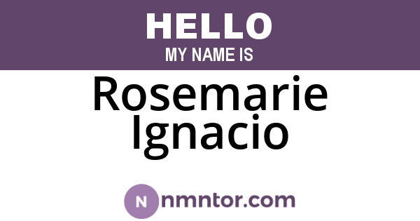 Rosemarie Ignacio