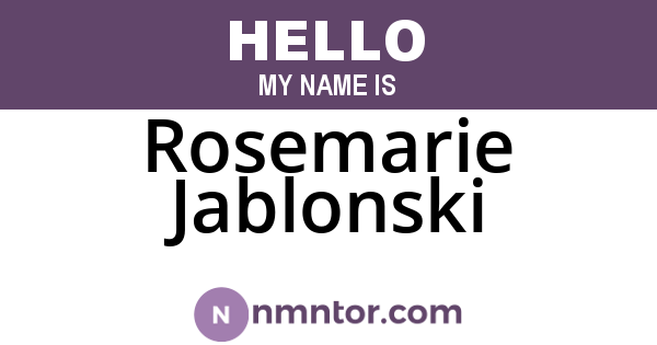 Rosemarie Jablonski