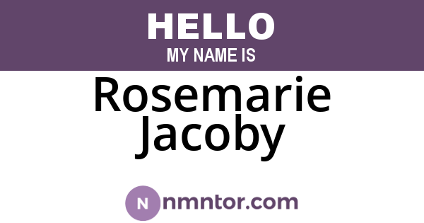 Rosemarie Jacoby