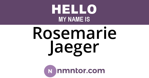 Rosemarie Jaeger