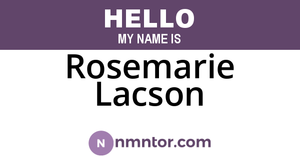 Rosemarie Lacson