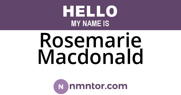 Rosemarie Macdonald