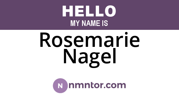 Rosemarie Nagel