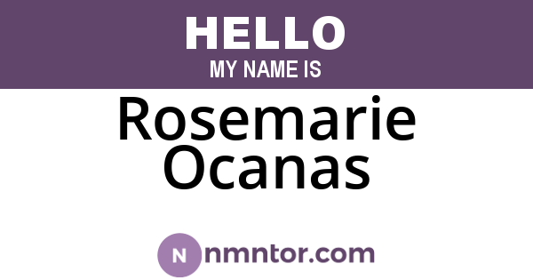 Rosemarie Ocanas
