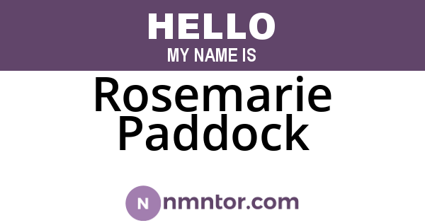 Rosemarie Paddock