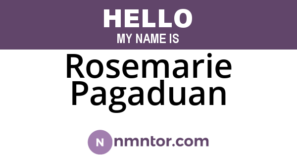 Rosemarie Pagaduan