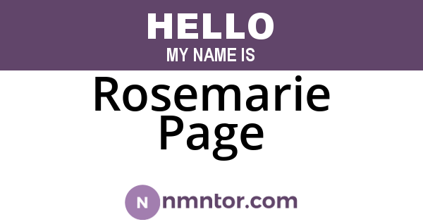 Rosemarie Page